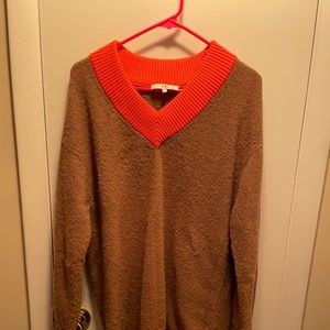 Tibi Alpaca Sweater Deep V Neck